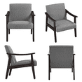 thumbnail image 4 of Alden Design Mid-Century Modern Accent Chair with Wooden Frame, Dark Gray Fabric, 4 of 8