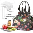 thumbnail image 4 of Pioneer Flower Floral Print Pattern Drawstring Lunch Bag Women - Drawstring Lunch Bag Insulated for Work Office - Stain-Resistant Large Lunchbags for Women with Multi-Pockets, 4 of 6