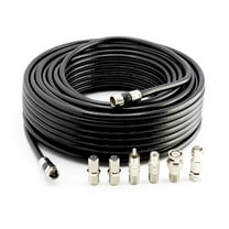 THE CIMPLE CO - 50' RG6 Black & 6 Universal Coaxial Cable Connector Ends - F81 RCA BNC Adapters