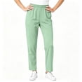 thumbnail image 6 of Bloomae Women's Scrub Pants Lightweight Elastic High Waist Straight Leg Lounge Trousers with Pockets Casual Baggy Work Uniform Pants, 6 of 8