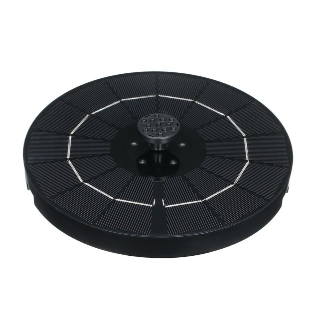 Fuente Solar Decdeal con Luz LED Multicolor Nocturna, Panel de 190mm y Batería Recargable de 2200mAh, Incluye 6 Boquillas para Diferentes Efectos de Agua, Ideal para Fuentes, Estanques y Jardines.