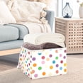 thumbnail image 3 of Yayeee Collapsible Cube Storage Bin with Lid Fabric Closet Decorative Basket with Handles, Polka Dot, 3 of 7