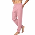 thumbnail image 3 of Men's Straight Leg Work Pants Solid Color Elastic Waist Stretch Trousers with Pockets for Outfit & Casual Wear, 3 of 7