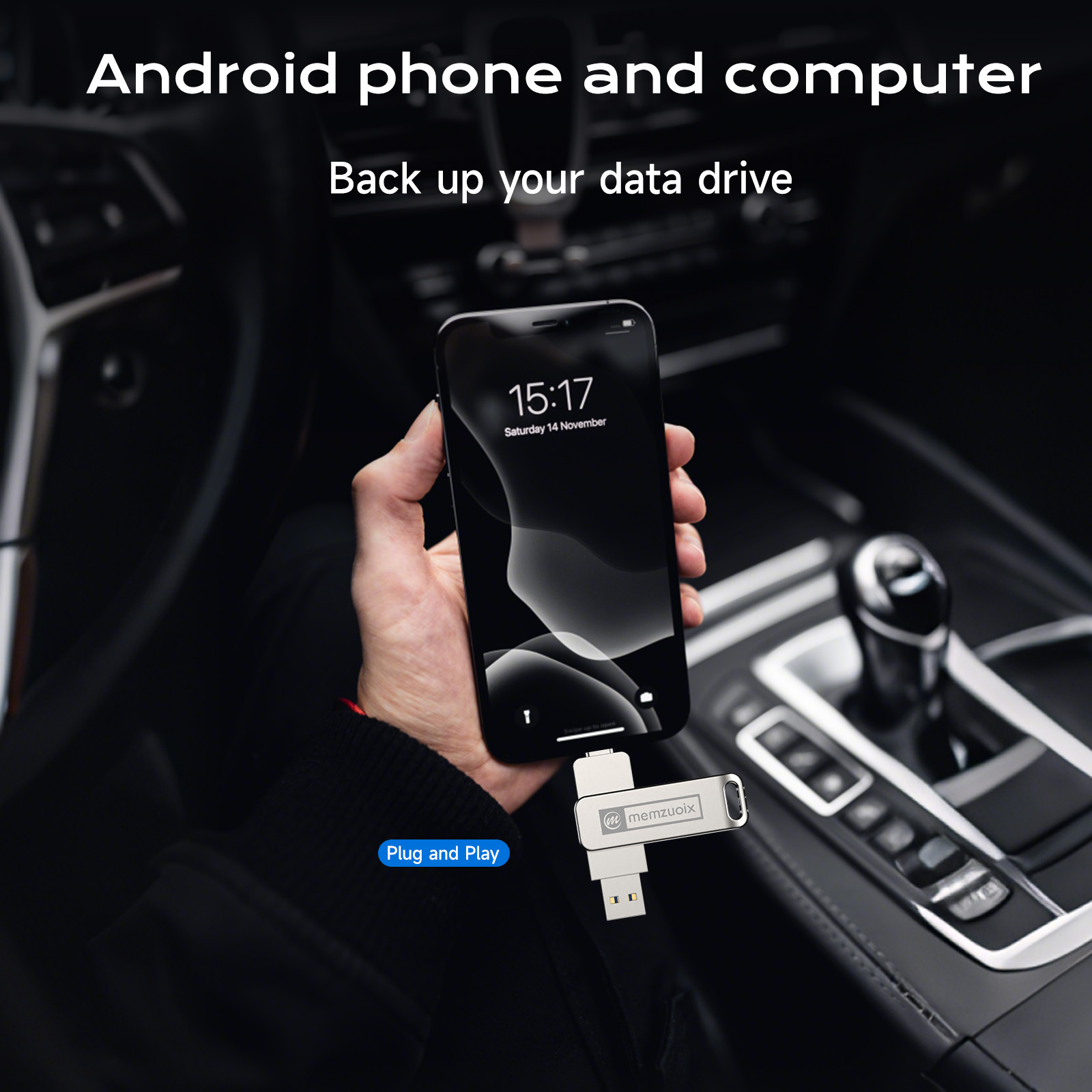 Memzuoix 64GB USB 3.2 Dual Port Flash Drive, USB-C & USB-A photo 3