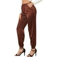 thumbnail image 4 of INSPIRE CHIC Junior's Athleisure Pants Drawstring Elastic Waist Ankle Joggers, 4 of 5