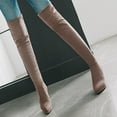 thumbnail image 5 of Fesfesfes Fuzzy Boots for Women Comfortable Suede Warm Side Zipper Over The Knee High Heel High US:8.5(41), 5 of 7