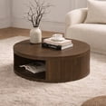 thumbnail image 2 of Alure Table Basse Ronde Contemporaine de 36 Pouces en Noyer, 2 of 8