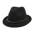 thumbnail image 2 of Sombrero Fedora Yuyangstore Sombrero de jazz Ala Ancha negro para hombre, 2 of 8