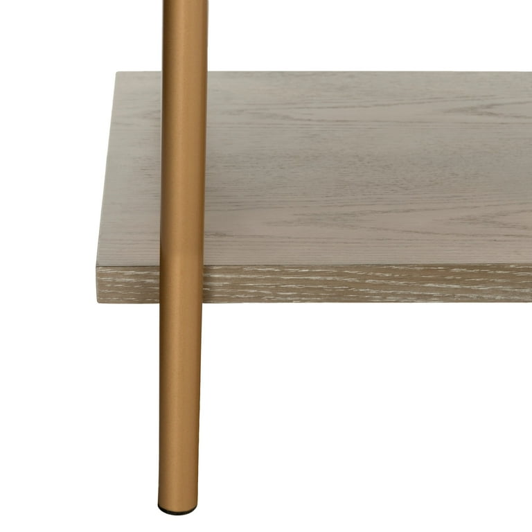 Safavieh Rigby Gold Liquid/Rustic Oak Metal Etagere Safavieh Rigby Gold Liquid/Rustic Oak Metal Etagere