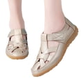 thumbnail image 2 of EKVAHL Women's Closed Toe Fisherman Sandals, Leather Cutout Ankle Strap Non-Slip Wedges, Orthopedic Arch Support Beach Summer Walking Shoes Gold, 2 of 4