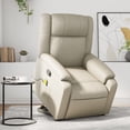 thumbnail image 1 of vidaXL Stand up Massage Recliner Chair Cream Faux Leather, 1 of 5