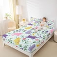 thumbnail image 3 of Homewish Cute Cat Animals Bed Sheets,Kawaii Floral Moon Full Size Sheets,Green,4 Pieces,1 Flat Sheet, 1 Fitted Sheet and 2 Pillowcases, 3 of 6