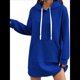 thumbnail image 1 of Suéter Deportivo Informal de Larga con Cordón y Cuello de Gofre para Mujer, Holgado, con Capucha y Bolsillos Azul Colorido XXL, 1 of 3