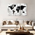 thumbnail image 2 of Elephant Stock Silhouette World Map Wall Art - Horizontal Multi Panel Canvas - Living Room Wall Decor - Map Multi Panel - Black And Gray Decor - 74" x 48", 2 of 4