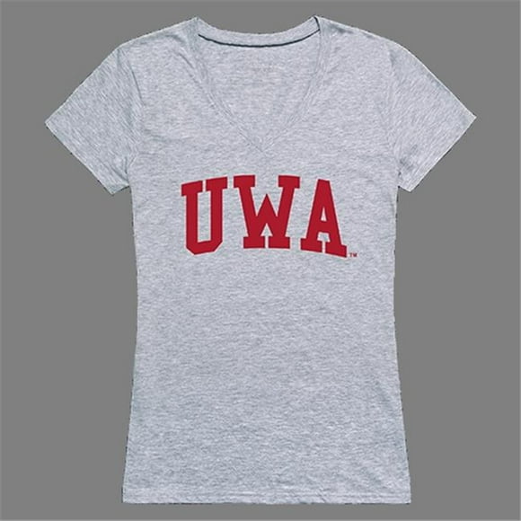 W Republic Products 501-401-HGY-03 University of West Alabama Game Day Womens Tee, Heather Grey - Large