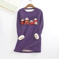thumbnail image 2 of Winter clothing for women Winter O Neck Top Thermal Women Underwear Thick Sweatshirt Blouse Women Patchwork Christmas Crew Neck Top, 2 of 4