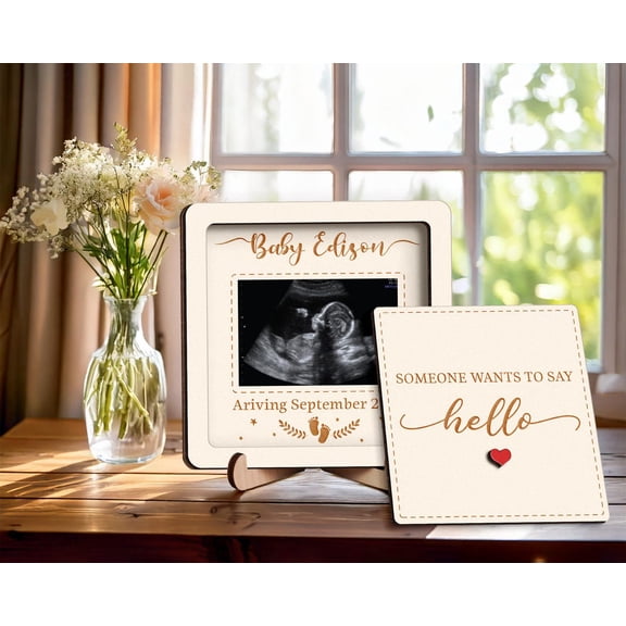 Personalized Ultrasound Magnet, Baby Arrival Announcement Fridge Magnet, Custom Sonogram Photo Reveal Sign, Pregnancy Reveal Gift