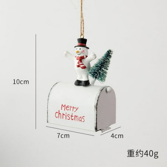 KTTECTOA Sélection de Noël 3 Boîte aux Lettres à Bouche de Cheval en Fer Peint Pendentif de Noël Vieil Homme Bonhomme de Neige Thème Ajouter des Ambiances Festives Liquidation Décor d'Automne Canada Days Décorations de Noël