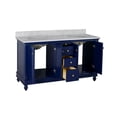thumbnail image 5 of Bella 60" Double Bathroom Vanity with Royal Blue Cabinet and Carrara Marble Top, 5 of 6