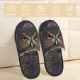 thumbnail image 2 of Balery Classical Style Brown Owl Pantuflas de Casa de Felpa Silenciosas con Diseño Estampado, Zapatillas Cómodas Antideslizantes de Algodón para Interior-Medium, 2 of 8