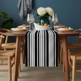 thumbnail image 2 of Black Gray Striped Table Runner - 120 Inch Long, Kitchen Dining Table Runner Dresser Scarves, Horizontal Lines Simple Minimalist Farmhouse Decor for Coffee Tables Wedding Party Banquet, 2 of 8