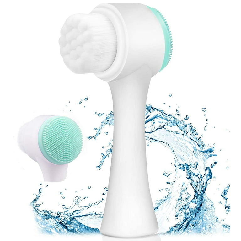 2 in 1 facial cleansing brush silicone manual cleansing brush deep cleansing skin keratin cleaning system super soft massage pores suitable for