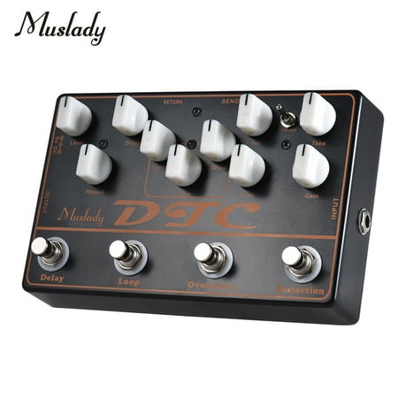 Muslady DTC 4-in-1 Electric Guitar Effects Pedal Distortion + Overdrive + Loop + (Best Overdrive Distortion Combo Pedal)