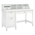 thumbnail image 1 of Scranton & Co Modern Wood Computer Desk with Pedestal and Organizer in White, 1 of 7