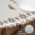 thumbnail image 4 of Vintage Southwest Round Fitted Table Cover Brown Boho Geometric Tribal Style Waterproof Table Cloth with Elastic Edge Wipeable Tablecloth for Picnic Camping Party Fits 55"-60" Diameter, 4 of 8