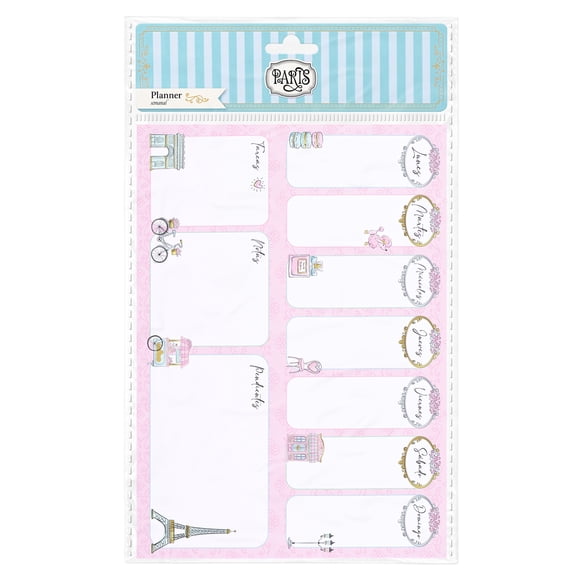 Planner Semanal Prichos París de Cartón y Papel Rosa 1 Pieza