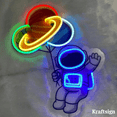 thumbnail image 2 of Craftnamesign Astronaut Planet Balloon Neon Acrylic Print Sign, Astronaut Sign, Astronaut Decor, 2 of 4