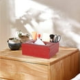thumbnail image 5 of Leather Remote Control Holder and Tissue Box Organizer Storage Caddy for Living Room Bedside Table, 5 of 6