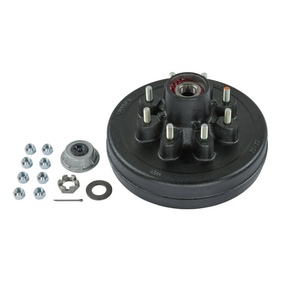 Lippert 2024013260 12" Brake Drum Hub Kit with Installed Bearings - 8 on 6-1/2", 1/2" Studs, 7,000 lb. Axles
