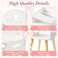 thumbnail image 5 of ROBUD Baby Doll High Chair with Heart Shape, Wooden Doll Feeding Chair for 18-20 Inch Dolls, Flip-Up Tray & Carrying Handle, Pretend Play Toy Gift for Kids Ages 3+, 5 of 6