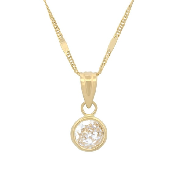 Cadena Gargantilla Casa del Anillo Oro Sólido 10k Amarillo Piedra 6 Mm