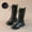 aa01_Black, variant on Elvqul Girls Boots,Shoes for Girls,Winter Lace up Riding Boots Faux Leather Size 11 Girls