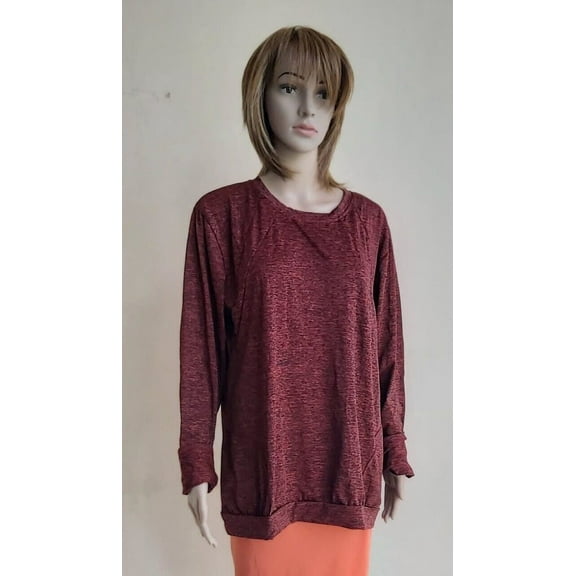 Women´s Pullover Sweatshirt Spacedeye Size 2XL Red Wine/Black