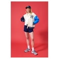 thumbnail image 3 of Women's Terez Cream New York Yankees Color-Block Full-Zip Hoodie Bomber Jacket, 3 of 5