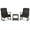 Black,Mix Brown, variant on Costway 3 Piece Patio Rocking Set Wicker Rocking Chairs with 2-Tier Coffee Table Off White
