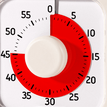 Silent Visual Timer 60-Minute Stopwatch Alarm Clock Countdown Timer with Stand Visualization Kitchen Cooking Timer White
