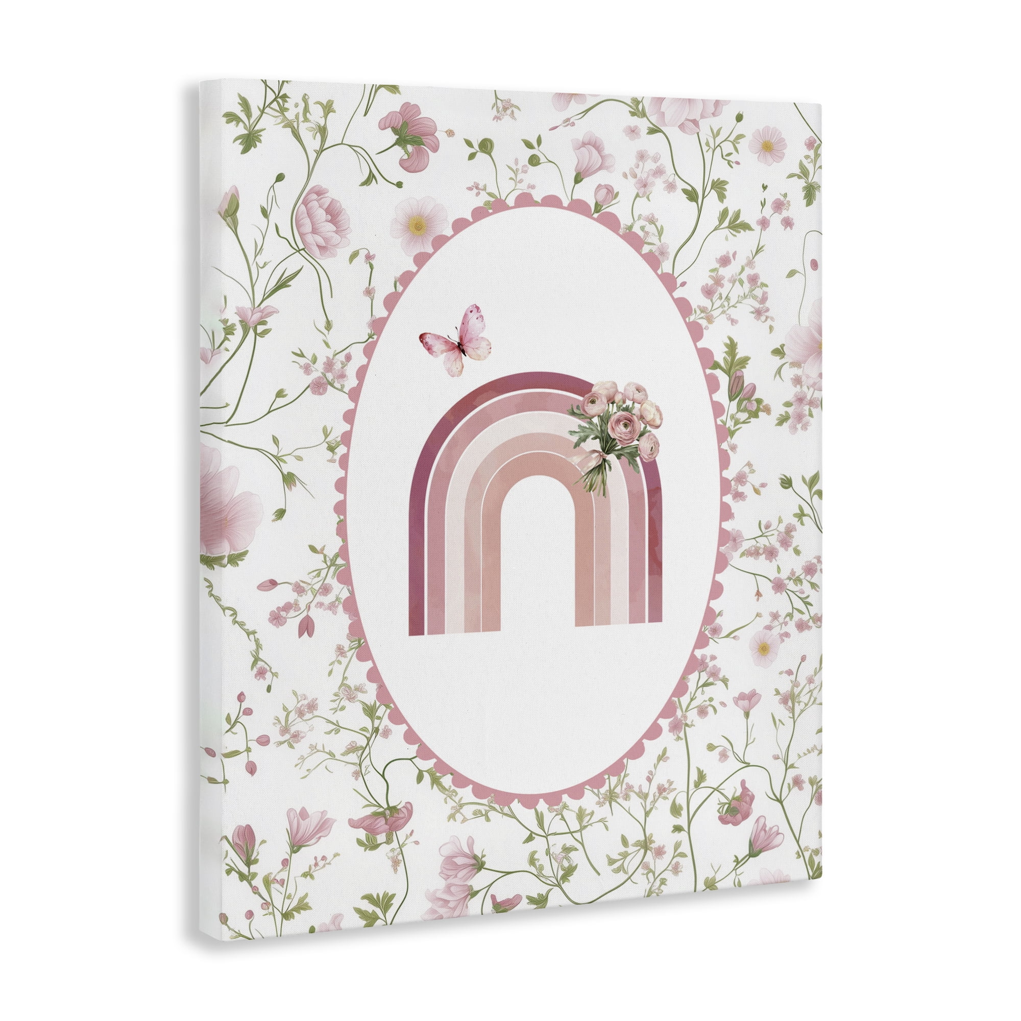 Delicate Florals & Rainbow Canvas Wall Art, design by Christine Simpson Art