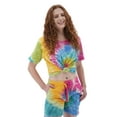 thumbnail image 3 of Tie Die Short sleeve T-shirt For Women Yellow Color,Crew Neck standard fit, 3 of 7