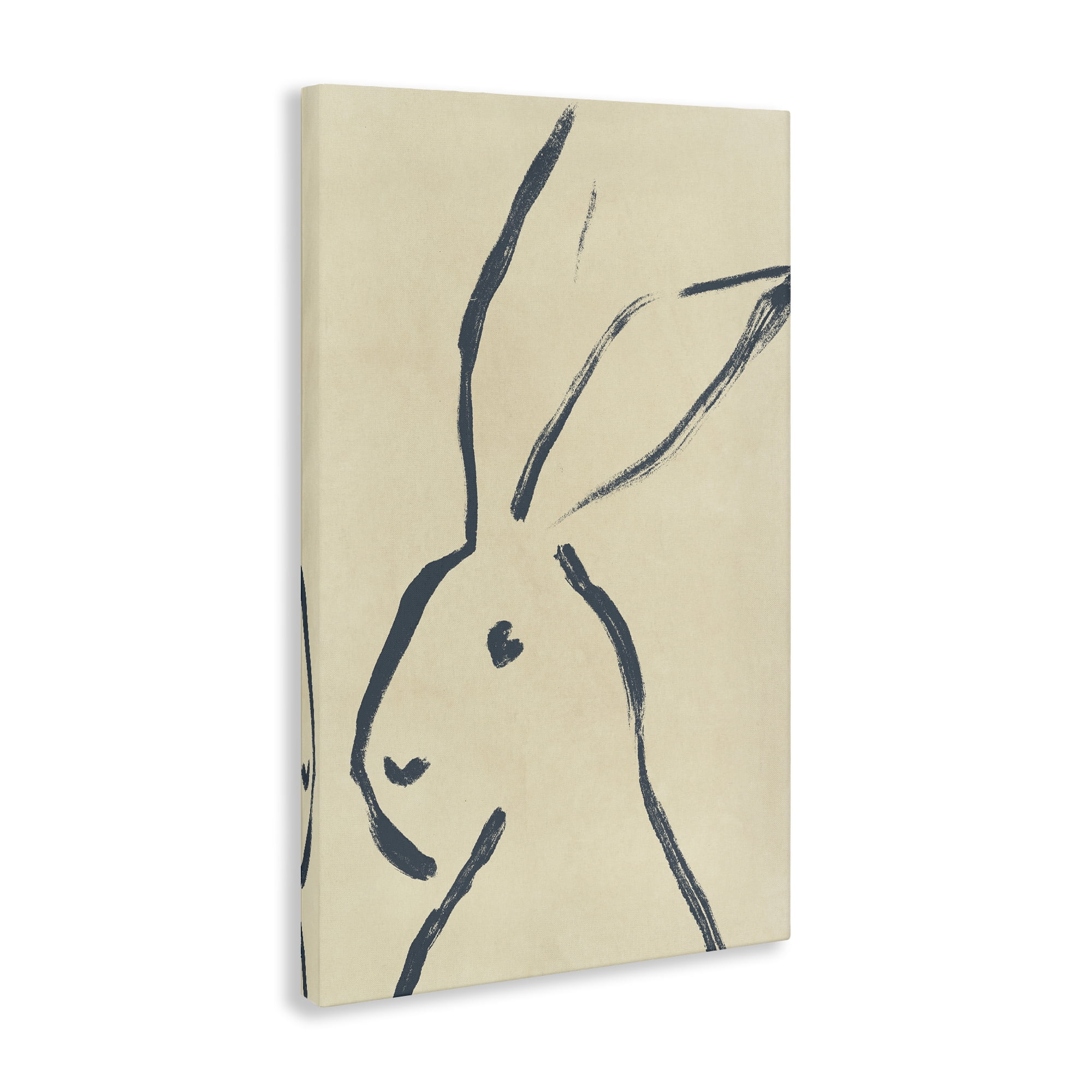 Stupell Industries Minimal Brushed Rabbit Animals & Insects Drawing Gallery Wrapped Canvas Art Print Wall Art, 16 x 24