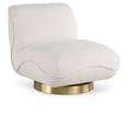 thumbnail image 1 of Meridian Furniture Geneva Cream Boucle Fabric Swivel Accent Chair, 1 of 7