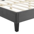 thumbnail image 6 of Platform Bed Frame, Full Size, Velvet, Dark Grey Gray, Modern Contemporary Urban Design, Bedroom Master Guest Suite, 6 of 10