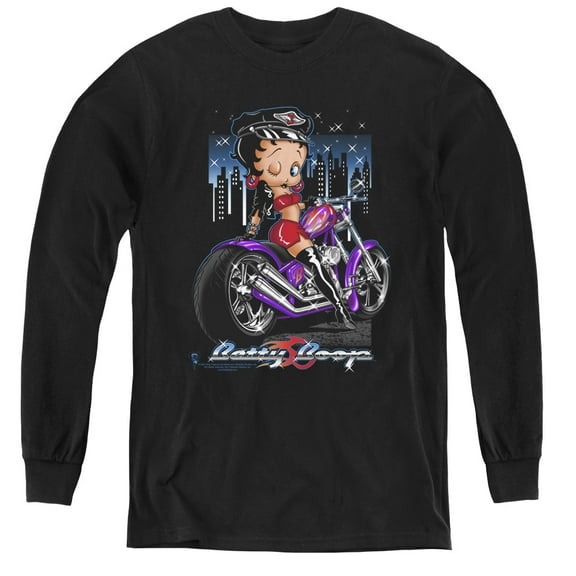 Betty Boop - City Chopper - Youth Long Sleeve Shirt - Medium