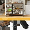 thumbnail image 4 of DWVO 8 Tier Kitchen Bakers Rack with Power Outlets, 39" Freestanding Microwave Stand with 6 S-Shaped Hooks, Kitchen Storage Shelf Organizer, Rustic Brown, 4 of 10