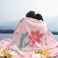 thumbnail image 5 of XMXT Flannel Throw Blanket for Couch, Warm Cartoon Hardworking Bee Pattern Bed Sofa Decor Blankets for Home Bedroom, 60 x 50 inches, 5 of 8