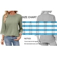 thumbnail image 6 of MOSHU Womens Tops 3/4 Length Sleeve Crew Neck Shirts with Ribbed Cuffs Summer Casual Blouses, 6 of 9