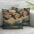 thumbnail image 3 of Short Plush Pillow Covers Migratory Bird Migration Square Pillow Case for Bedroom, Sofa, Car Decoration,Various Sizes Available, 3 of 5